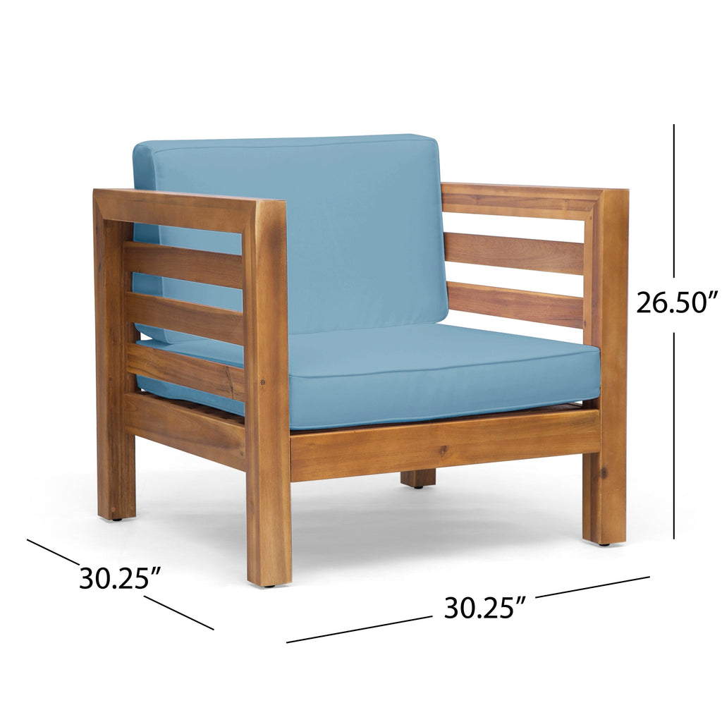 Ensemble de salon de jardin Oana 5 places en acacia et fauteuil club par Christopher Knight Home
