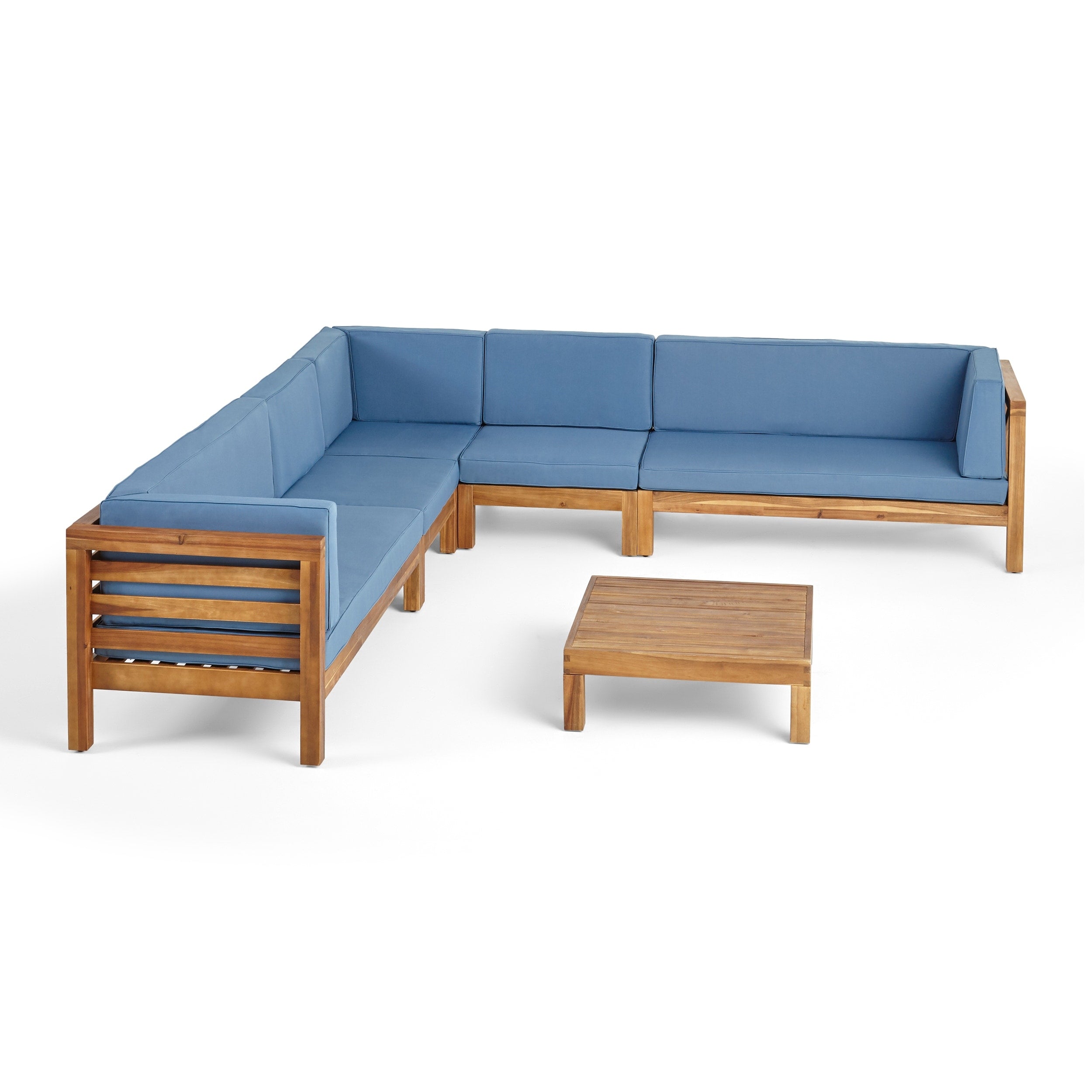 Ensemble de canapés d'extérieur Oana 7 places en bois d'acacia par Christopher Knight Home