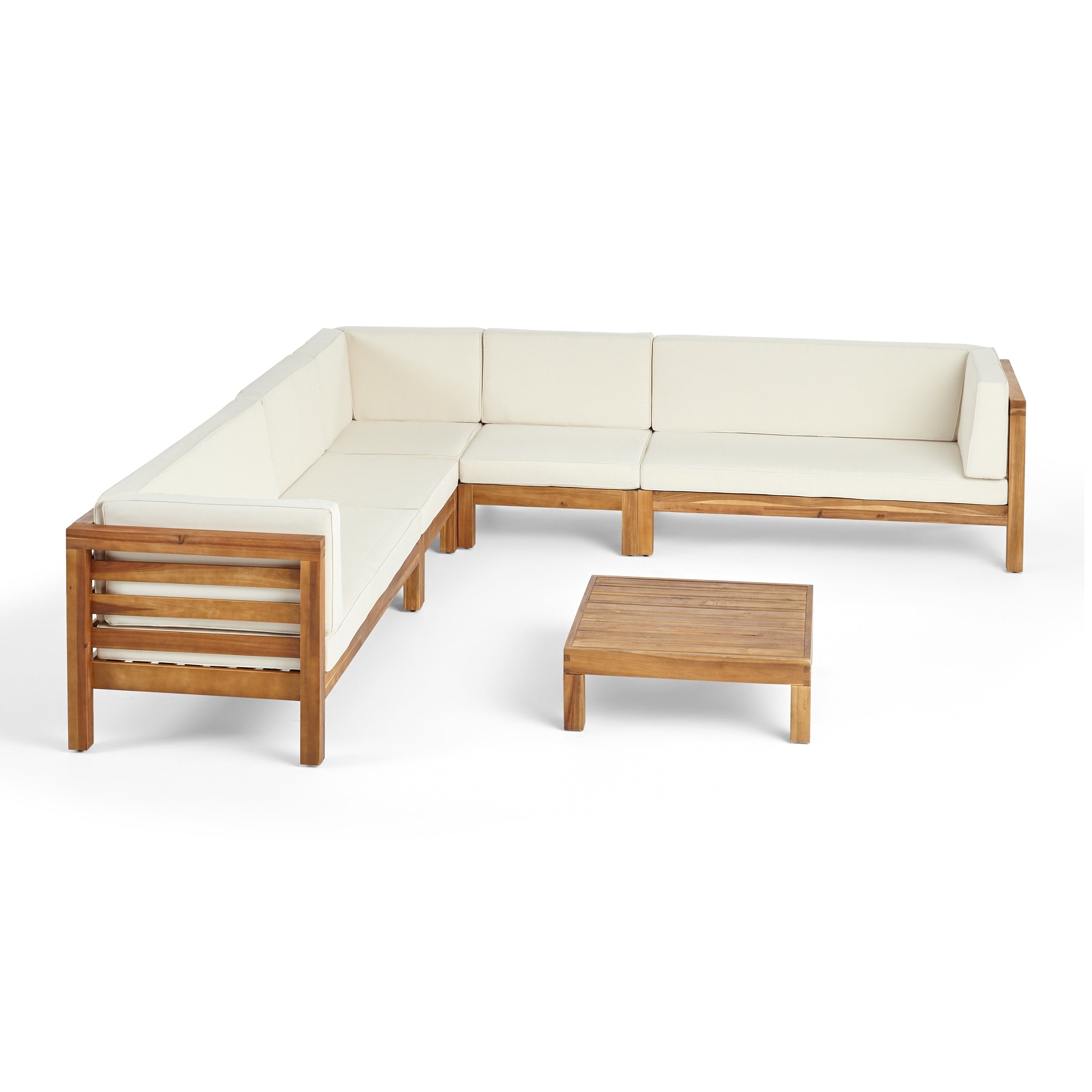Ensemble de canapés d'extérieur Oana 7 places en bois d'acacia par Christopher Knight Home