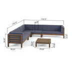 Ensemble de canapés d'extérieur Oana 7 places en bois d'acacia par Christopher Knight Home