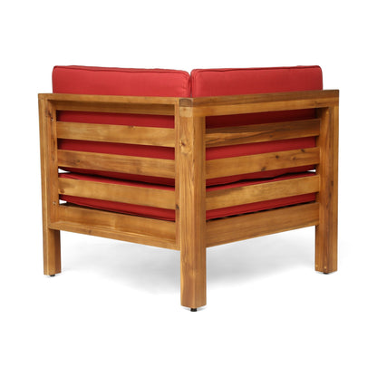 Ensemble de canapés d'extérieur Oana 9 pièces en bois d'acacia avec table basse par Christopher Knight Home