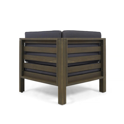 Ensemble de canapés d'extérieur Oana 9 pièces en bois d'acacia avec table basse par Christopher Knight Home