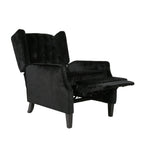 Fauteuil inclinable manuel Octa, dossier à oreilles capitonné en velours noir