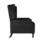 Fauteuil inclinable manuel Octa, dossier à oreilles capitonné en velours noir