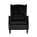 Fauteuil inclinable manuel Octa, dossier à oreilles capitonné en velours noir