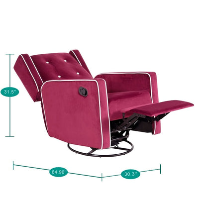 Fauteuil inclinable pivotant Octavia en microfibre et bois massif, pour salon et chambre à coucher