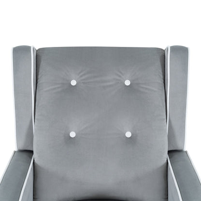 Fauteuil inclinable pivotant Octavia en microfibre et bois massif, pour salon et chambre à coucher