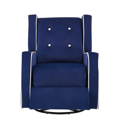 Fauteuil inclinable pivotant Octavia en microfibre et bois massif, pour salon et chambre à coucher