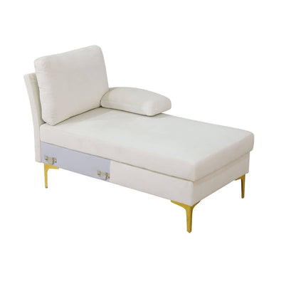 Ensemble de canapés de salon 3 pièces en forme de U en tissu blanc cassé et moelleux
