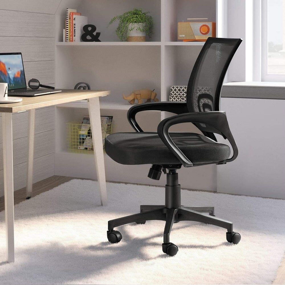 Chaise de bureau en maille avec accoudoirs