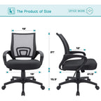 Chaise de bureau en maille avec accoudoirs