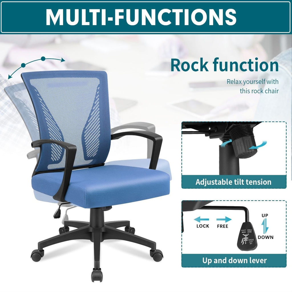 Chaise de bureau ergonomique Homall en maille avec support lombaire