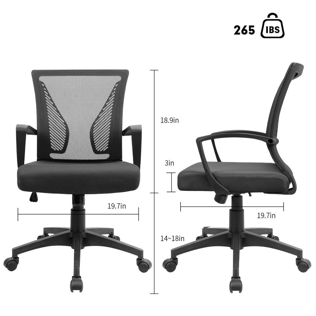 Chaise de bureau ergonomique Homall en maille avec support lombaire