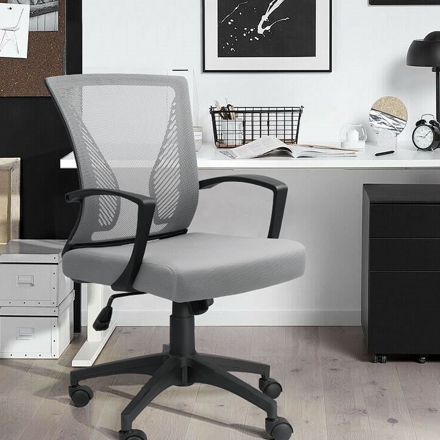 Chaise de bureau ergonomique Homall en maille avec support lombaire