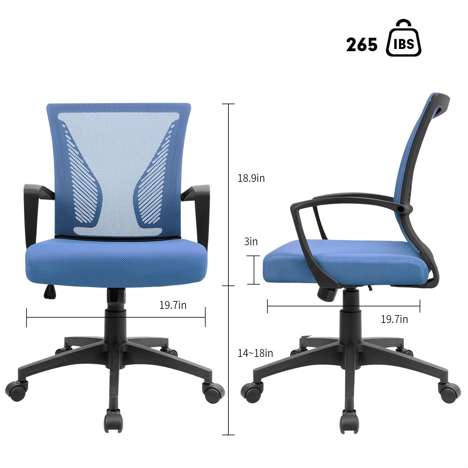 Chaise de bureau ergonomique Homall en maille avec support lombaire