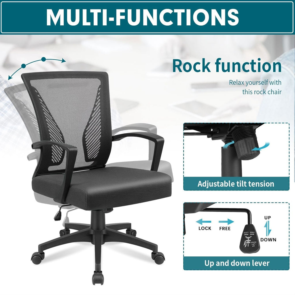 Chaise de bureau ergonomique Homall en maille avec support lombaire