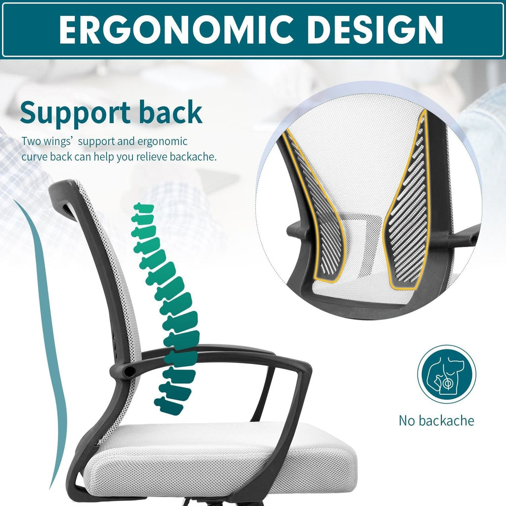 Chaise de bureau ergonomique Homall en maille avec support lombaire