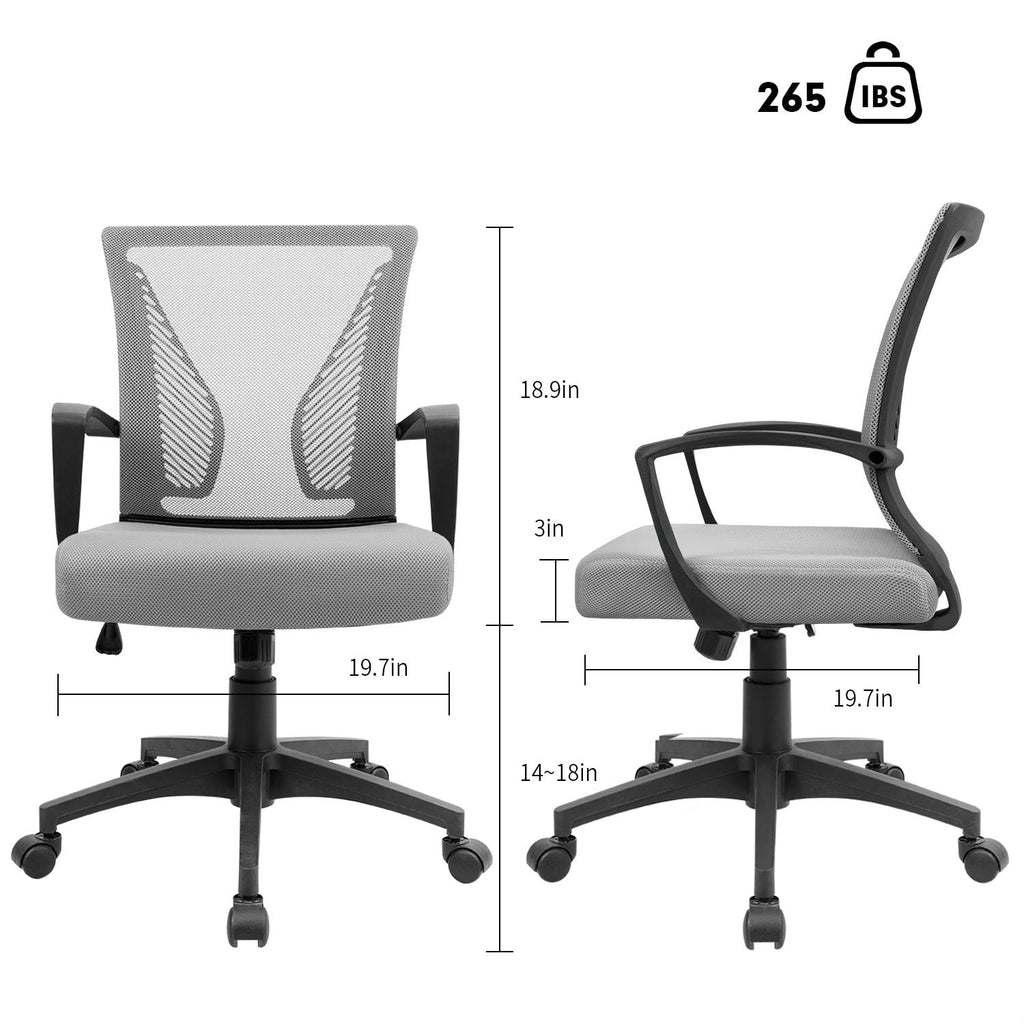 Chaise de bureau ergonomique Homall en maille avec support lombaire