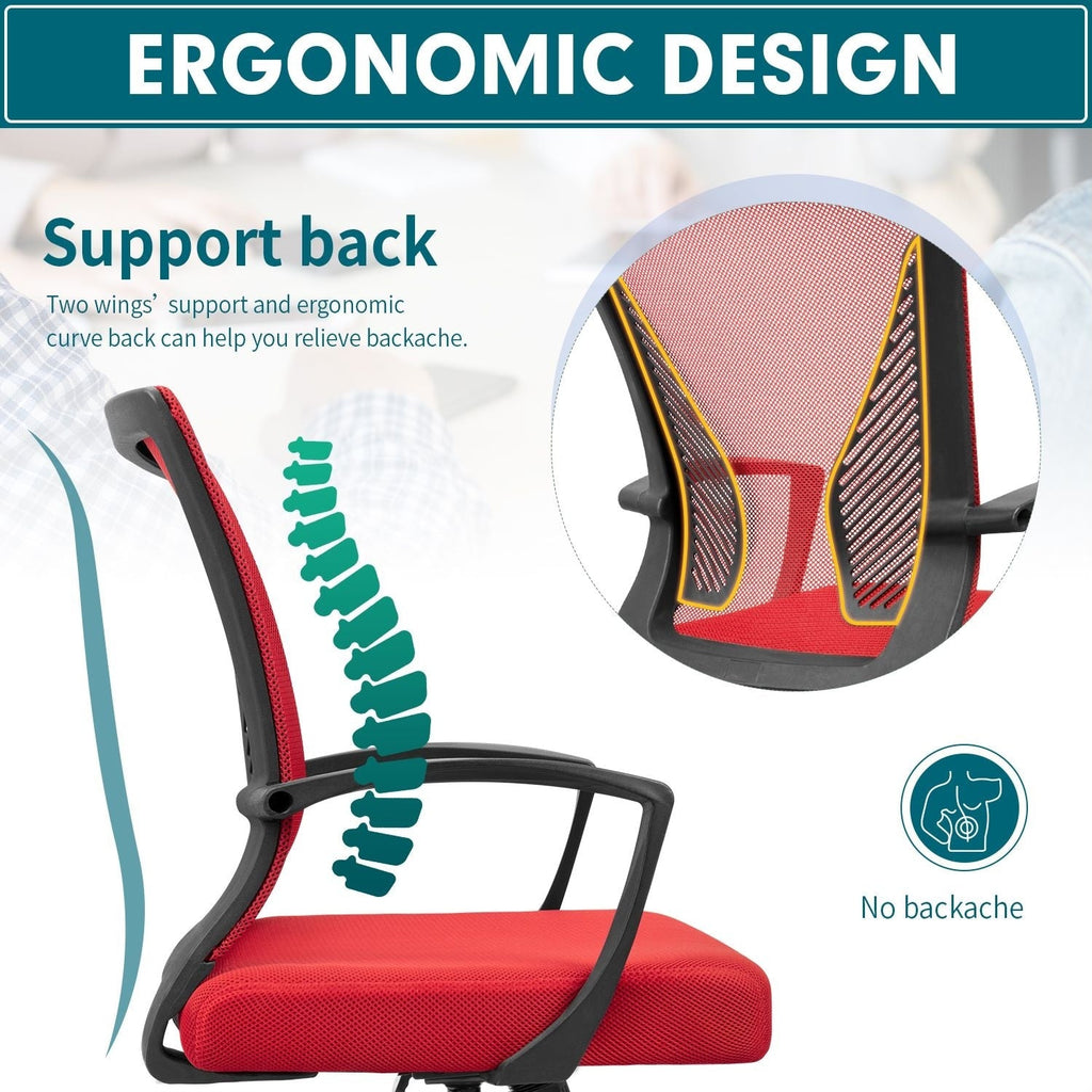Chaise de bureau ergonomique Homall en maille avec support lombaire
