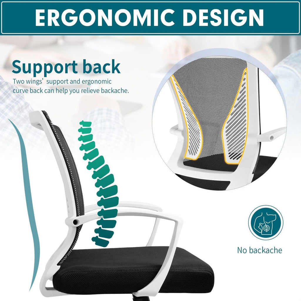Chaise de bureau ergonomique Homall en maille avec support lombaire