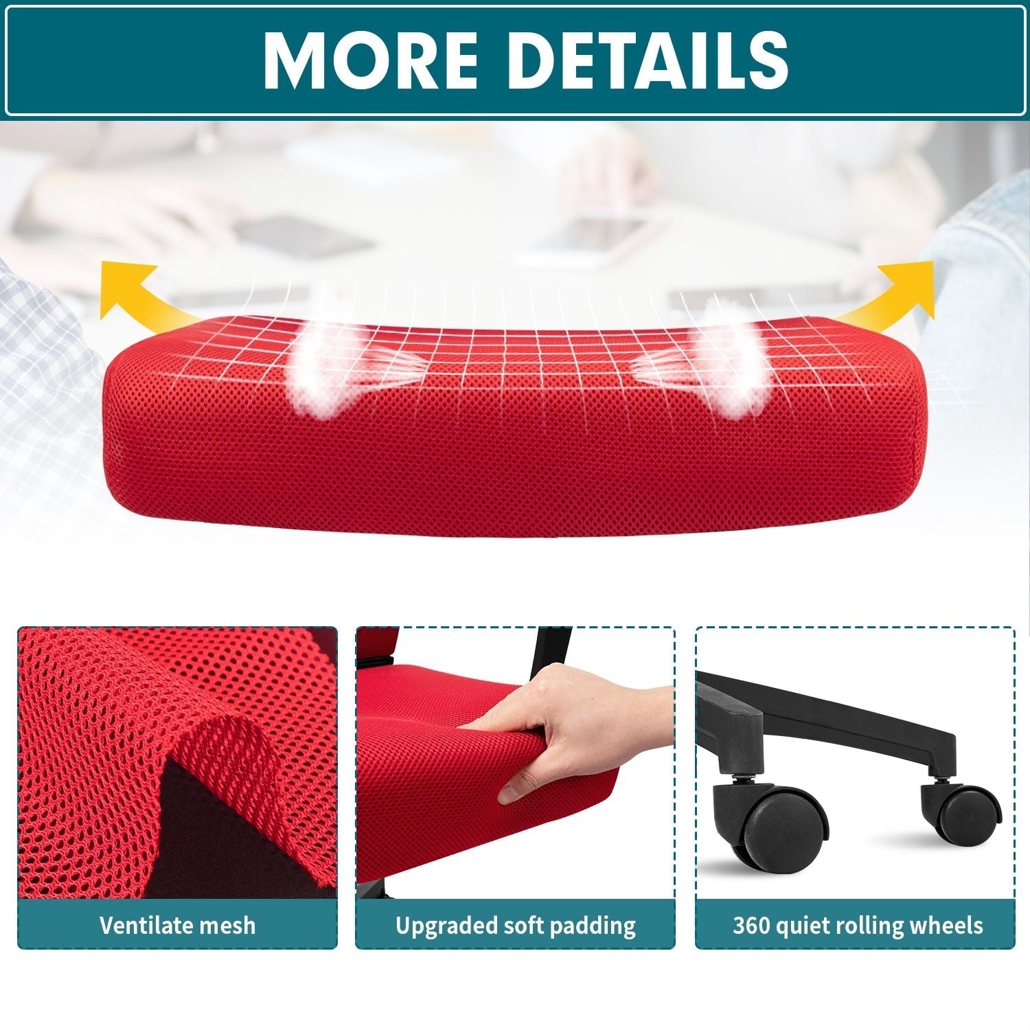 Chaise de bureau ergonomique Homall en maille avec support lombaire