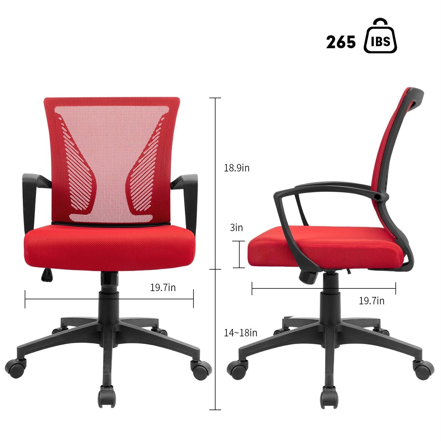 Chaise de bureau ergonomique Homall en maille avec support lombaire