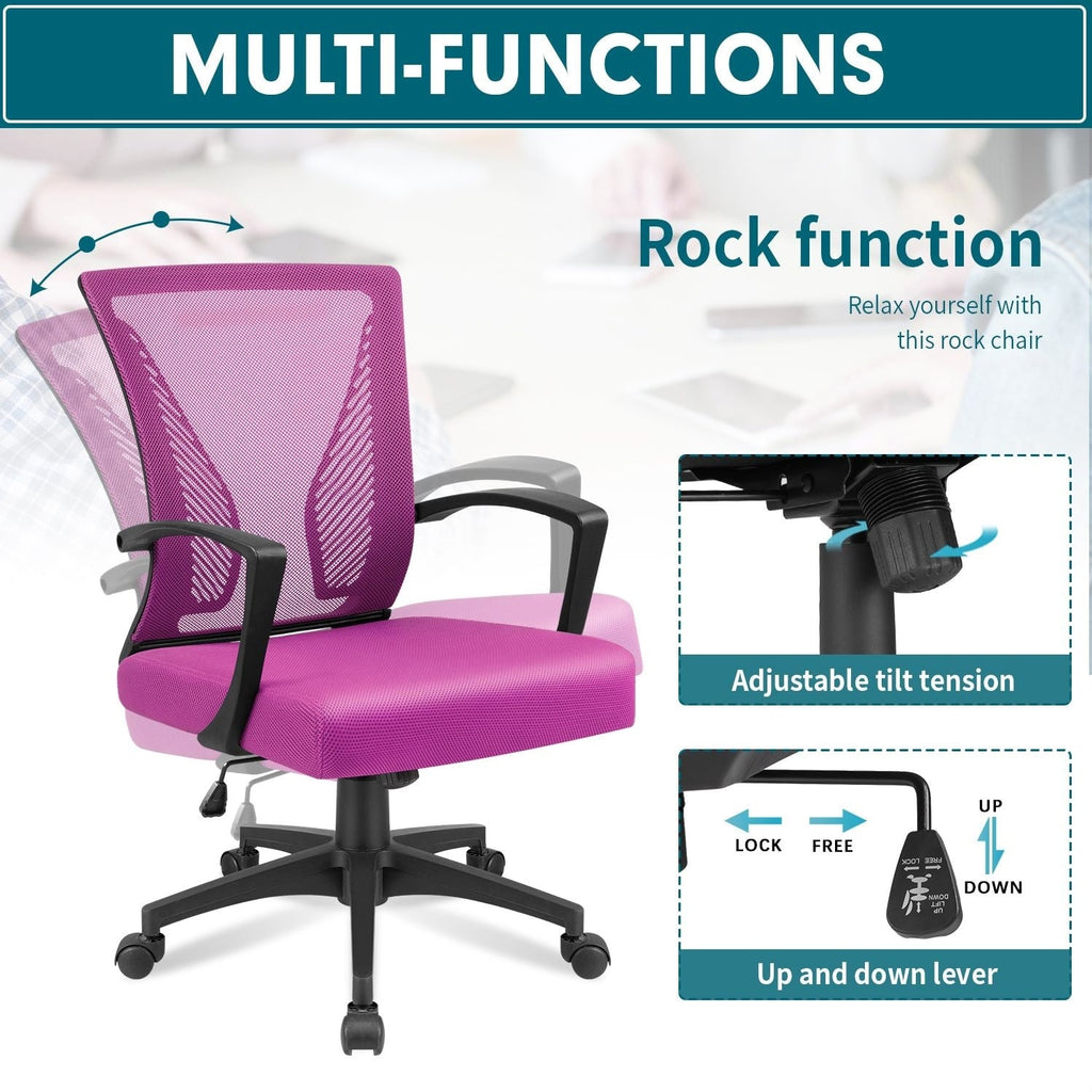 Chaise de bureau ergonomique Homall en maille avec support lombaire
