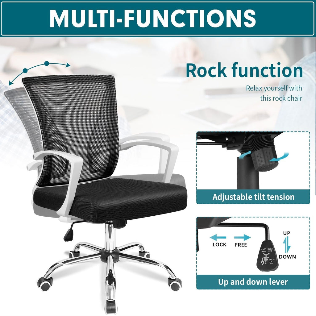 Chaise de bureau ergonomique Homall en maille avec support lombaire