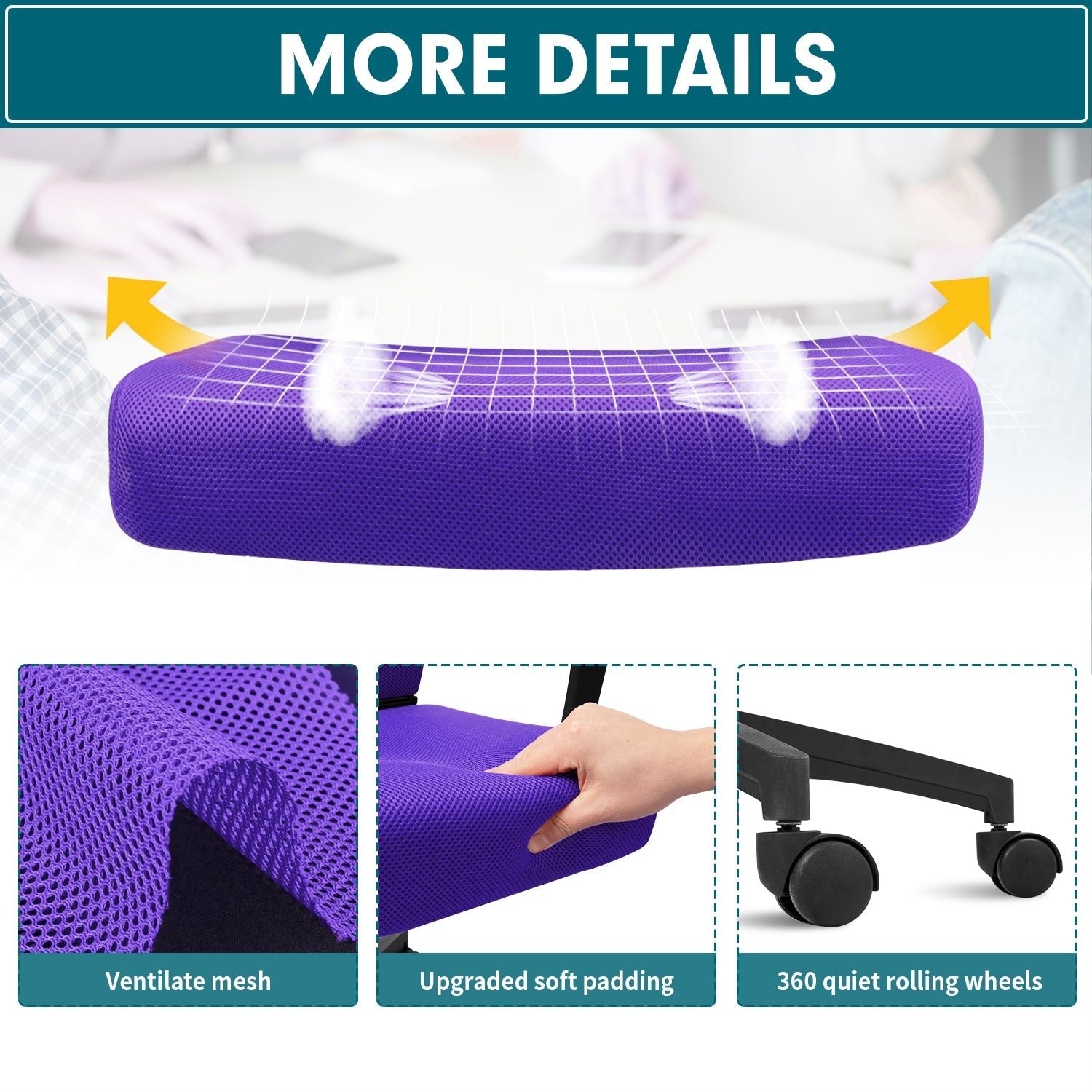 Chaise de bureau ergonomique Homall en maille avec support lombaire