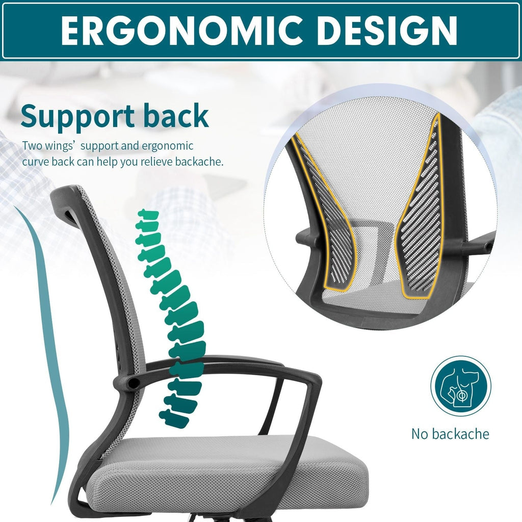 Chaise de bureau ergonomique Homall en maille avec support lombaire