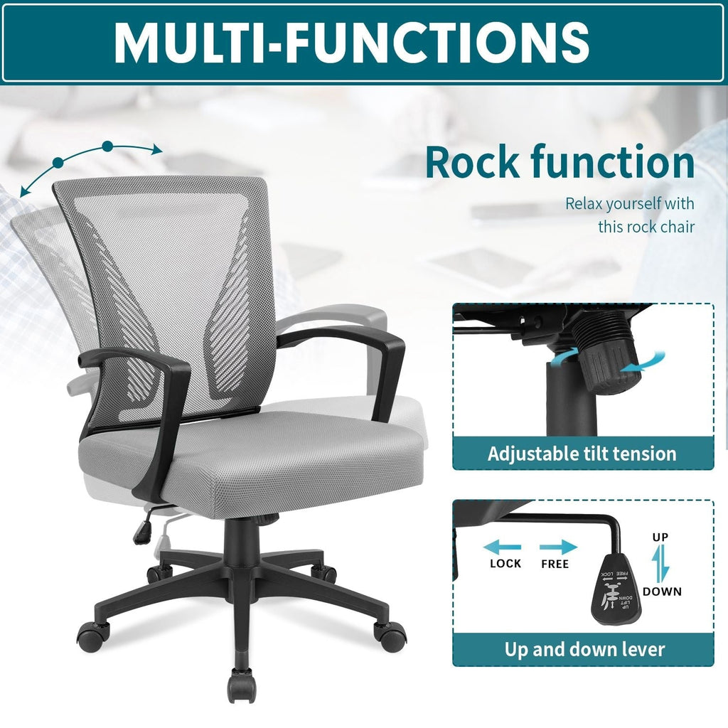 Chaise de bureau ergonomique Homall en maille avec support lombaire
