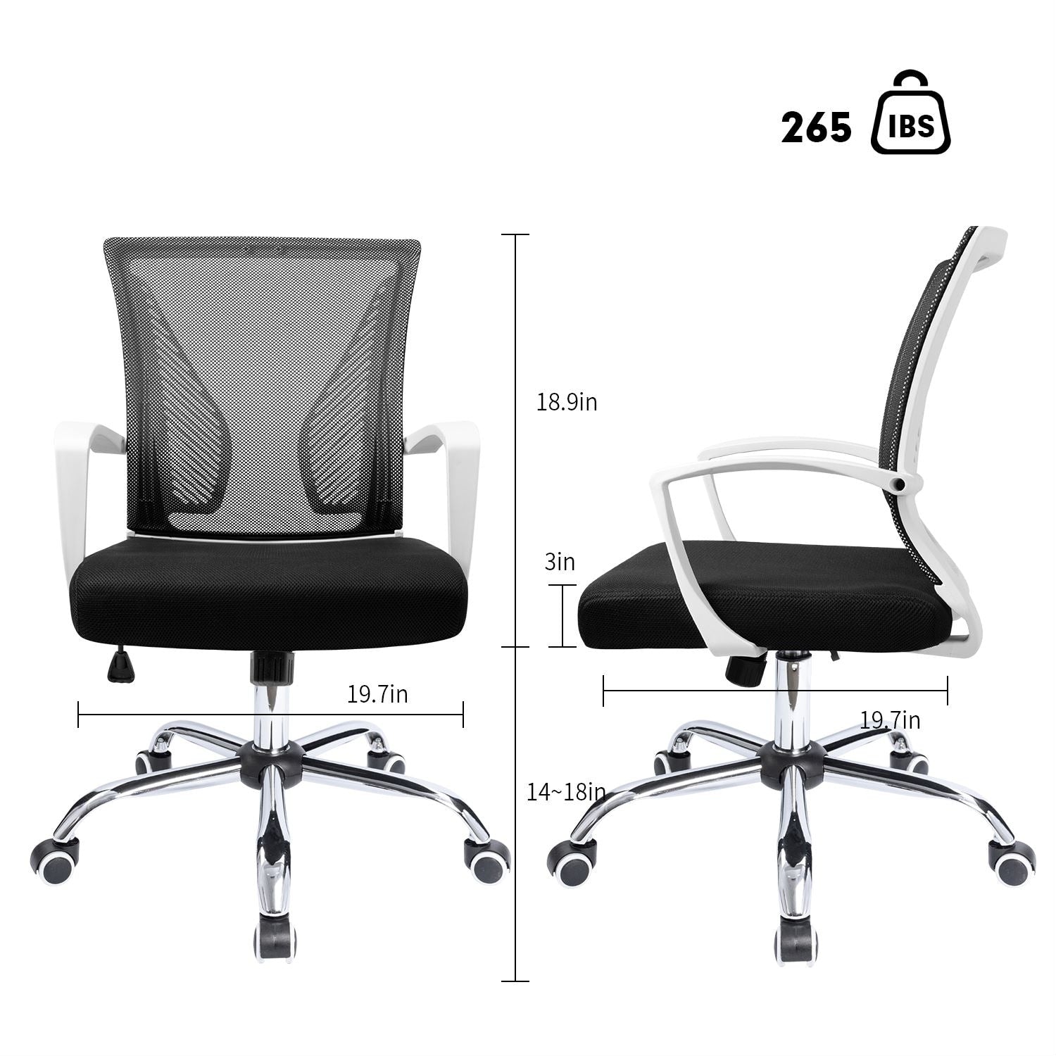 Chaise de bureau ergonomique Homall en maille avec support lombaire