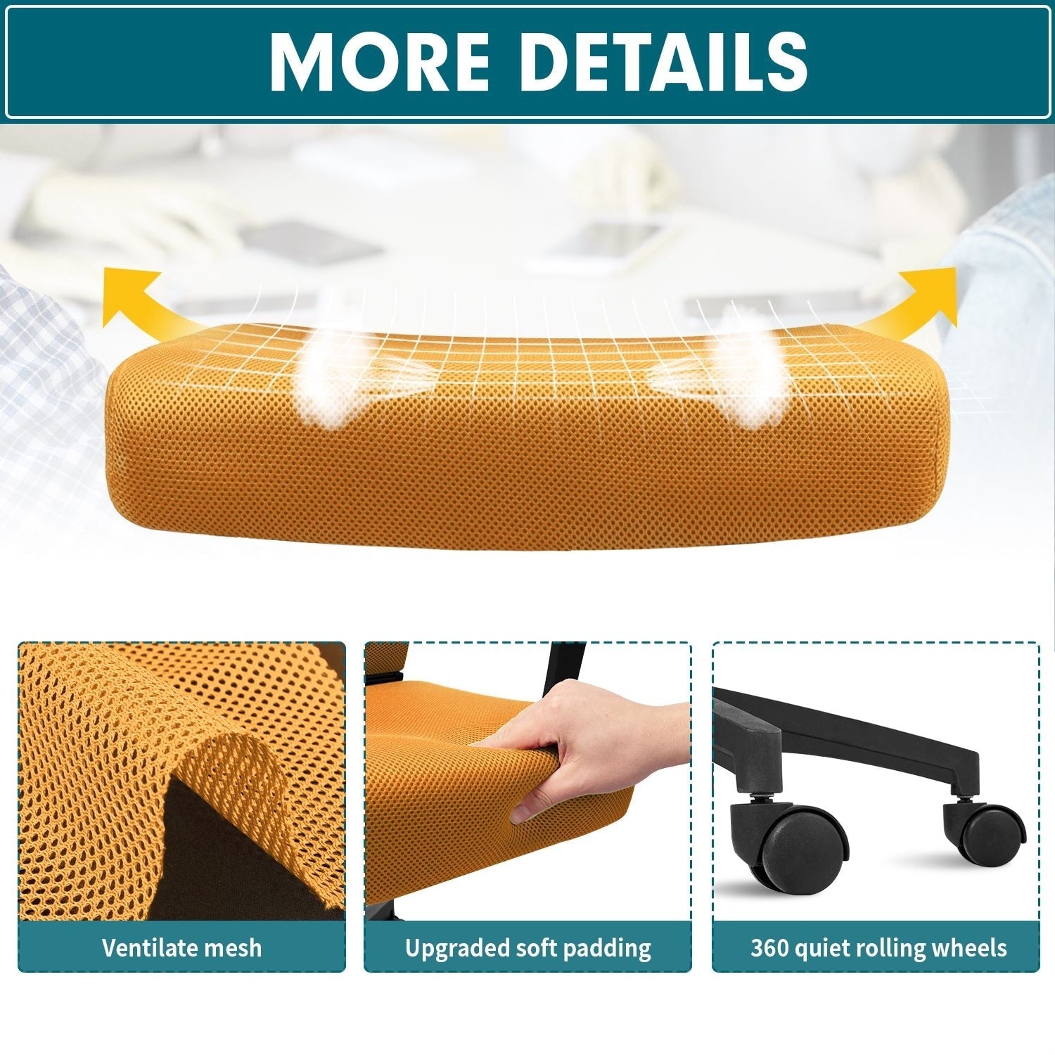 Chaise de bureau ergonomique Homall en maille avec support lombaire
