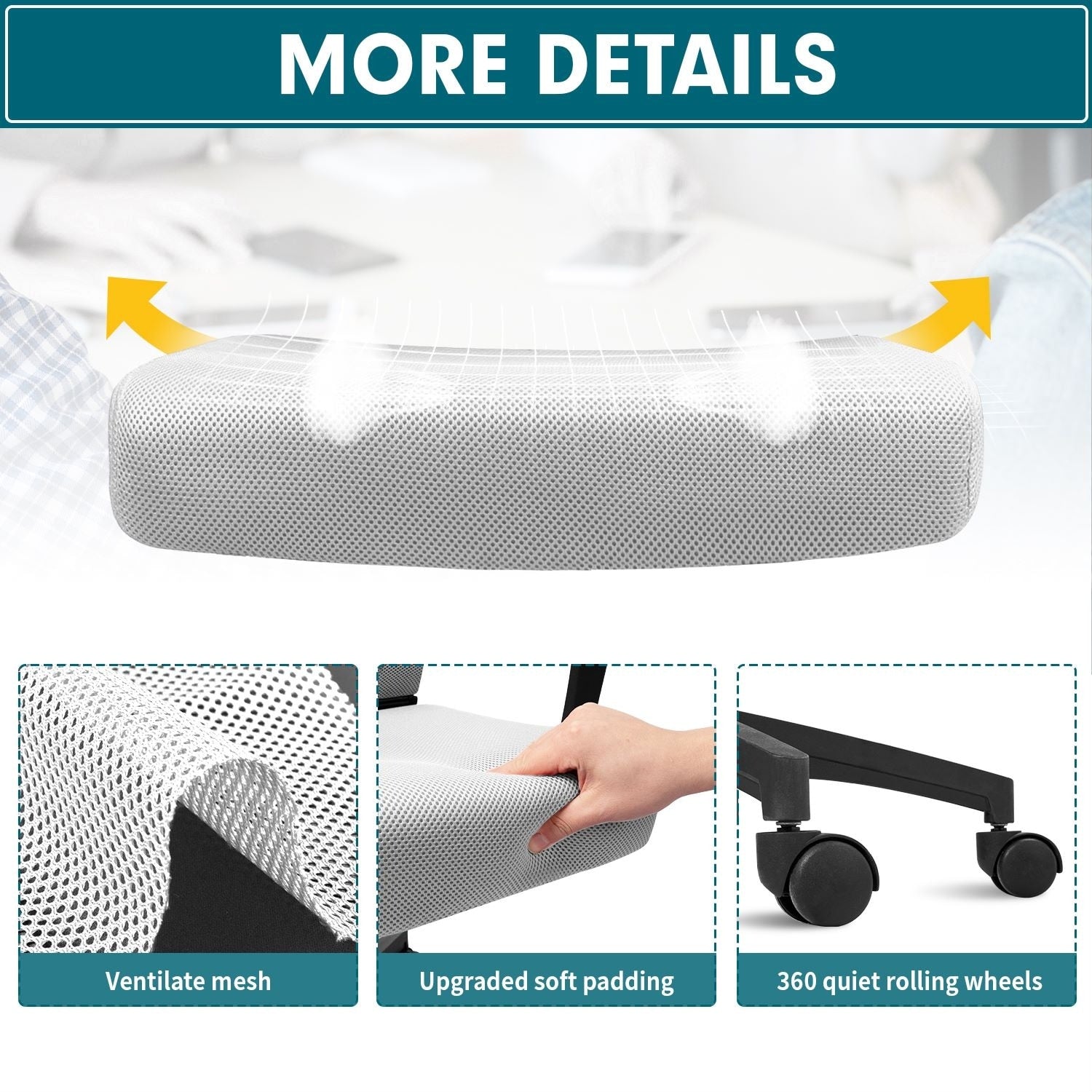Chaise de bureau ergonomique Homall en maille avec support lombaire