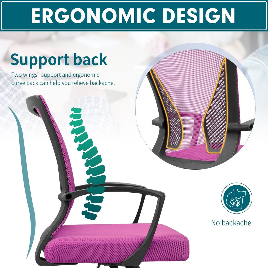 Chaise de bureau ergonomique Homall en maille avec support lombaire