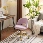 Chaise de bureau pivotante en velours, jolie chaise de bureau moderne en tissu avec roulettes