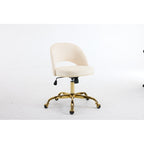 Chaise de bureau pivotante en velours, jolie chaise de bureau moderne en tissu avec roulettes