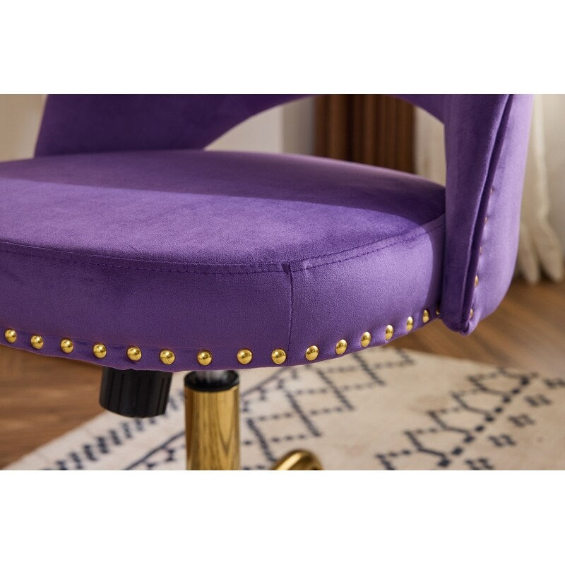 Chaise de bureau pivotante en velours, jolie chaise de bureau moderne en tissu avec roulettes