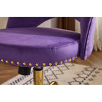 Chaise de bureau pivotante en velours, jolie chaise de bureau moderne en tissu avec roulettes
