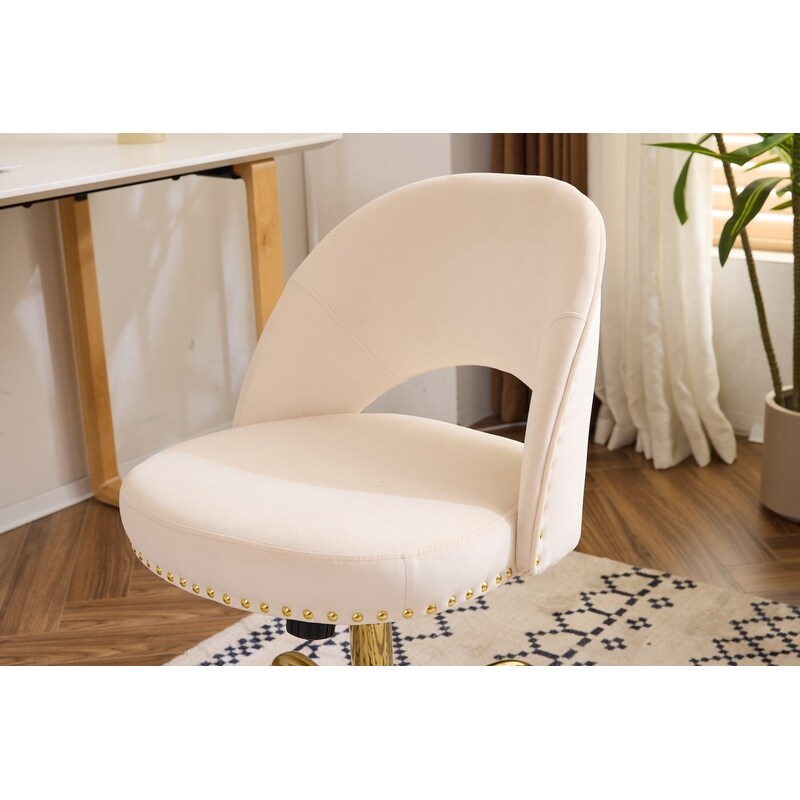 Chaise de bureau pivotante en velours, jolie chaise de bureau moderne en tissu avec roulettes