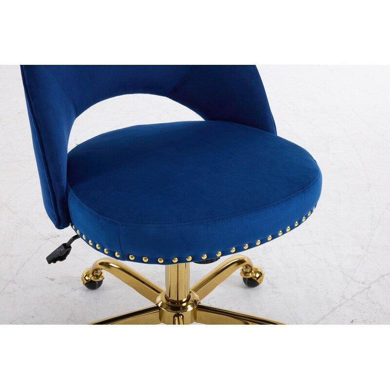 Chaise de bureau pivotante en velours, jolie chaise de bureau moderne en tissu avec roulettes