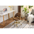 Chaise de bureau pivotante en velours, jolie chaise de bureau moderne en tissu avec roulettes