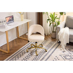 Chaise de bureau pivotante en velours, jolie chaise de bureau moderne en tissu avec roulettes