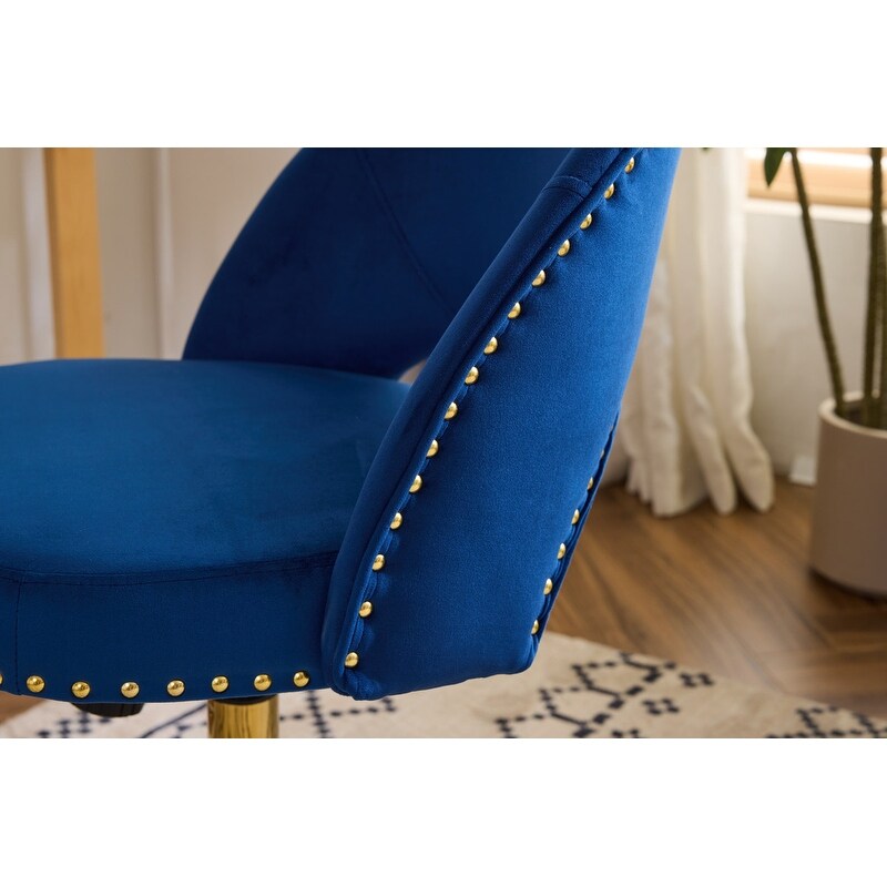 Chaise de bureau pivotante en velours, jolie chaise de bureau moderne en tissu avec roulettes