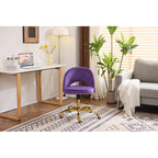 Chaise de bureau pivotante en velours, jolie chaise de bureau moderne en tissu avec roulettes