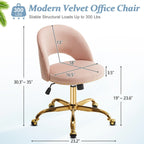 Chaise de bureau pivotante en velours, jolie chaise de bureau moderne en tissu avec roulettes