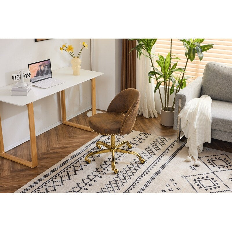 Chaise de bureau pivotante en velours, jolie chaise de bureau moderne en tissu avec roulettes