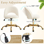 Chaise de bureau pivotante en velours, jolie chaise de bureau moderne en tissu avec roulettes