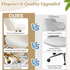 Chaise de bureau pivotante en velours, jolie chaise de bureau moderne en tissu avec roulettes