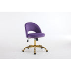 Chaise de bureau pivotante en velours, jolie chaise de bureau moderne en tissu avec roulettes